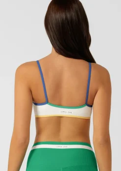 Lorna Jane Retro Rib Swim Sports Bra Porcelain Hot