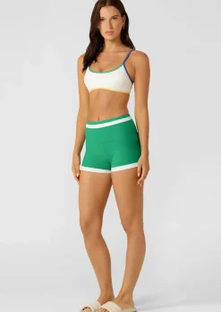 Lorna Jane Retro Rib Swim Sports Bra Porcelain Hot