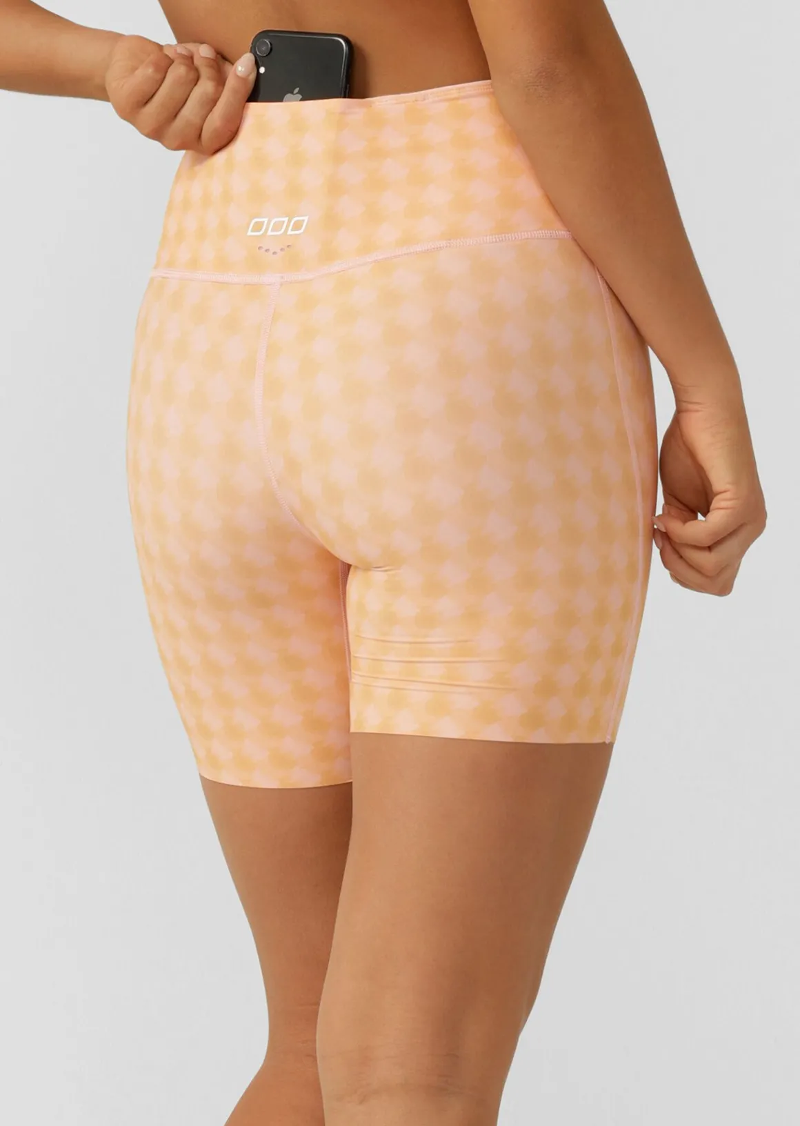 Lorna Jane Reversible Swim No Ride Pocket 16cm Bike Short WatercolourCheckPrint Online