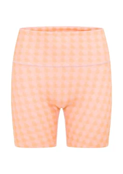 Lorna Jane Reversible Swim No Ride Pocket 16cm Bike Short WatercolourCheckPrint Online