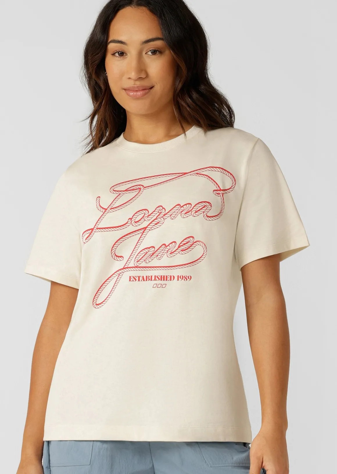 Lorna Jane Rodeo Relaxed T-Shirt Cream Discount