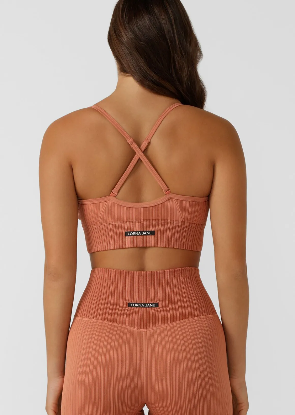 Lorna Jane Seamless Swim Longline Sports Bra RUST