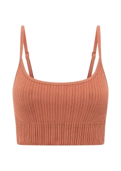 Lorna Jane Seamless Swim Longline Sports Bra RUST