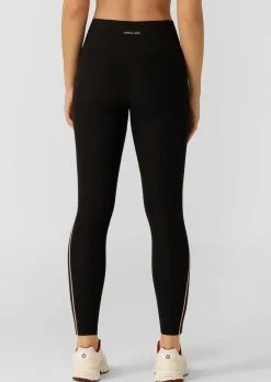 Lorna Jane Second Nature Luxe Rib Ankle Biter Leggings Black Hot