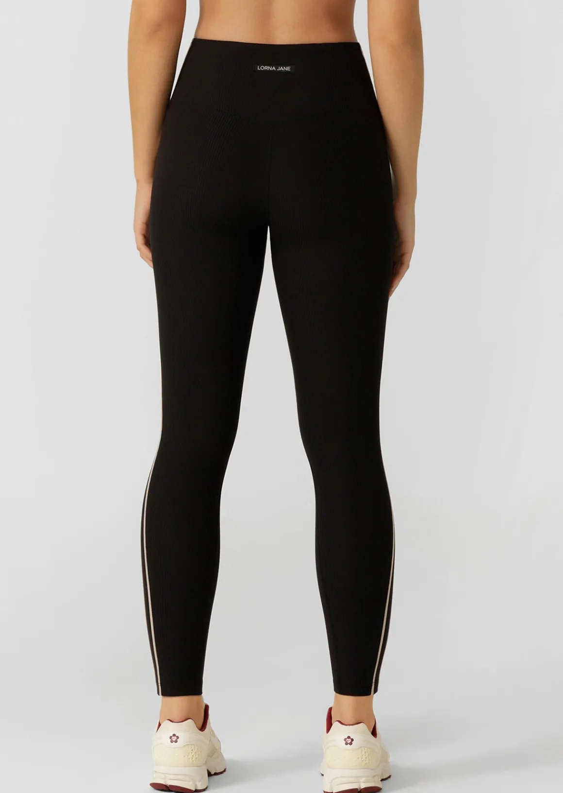 Lorna Jane Second Nature Luxe Rib Ankle Biter Leggings Black Hot