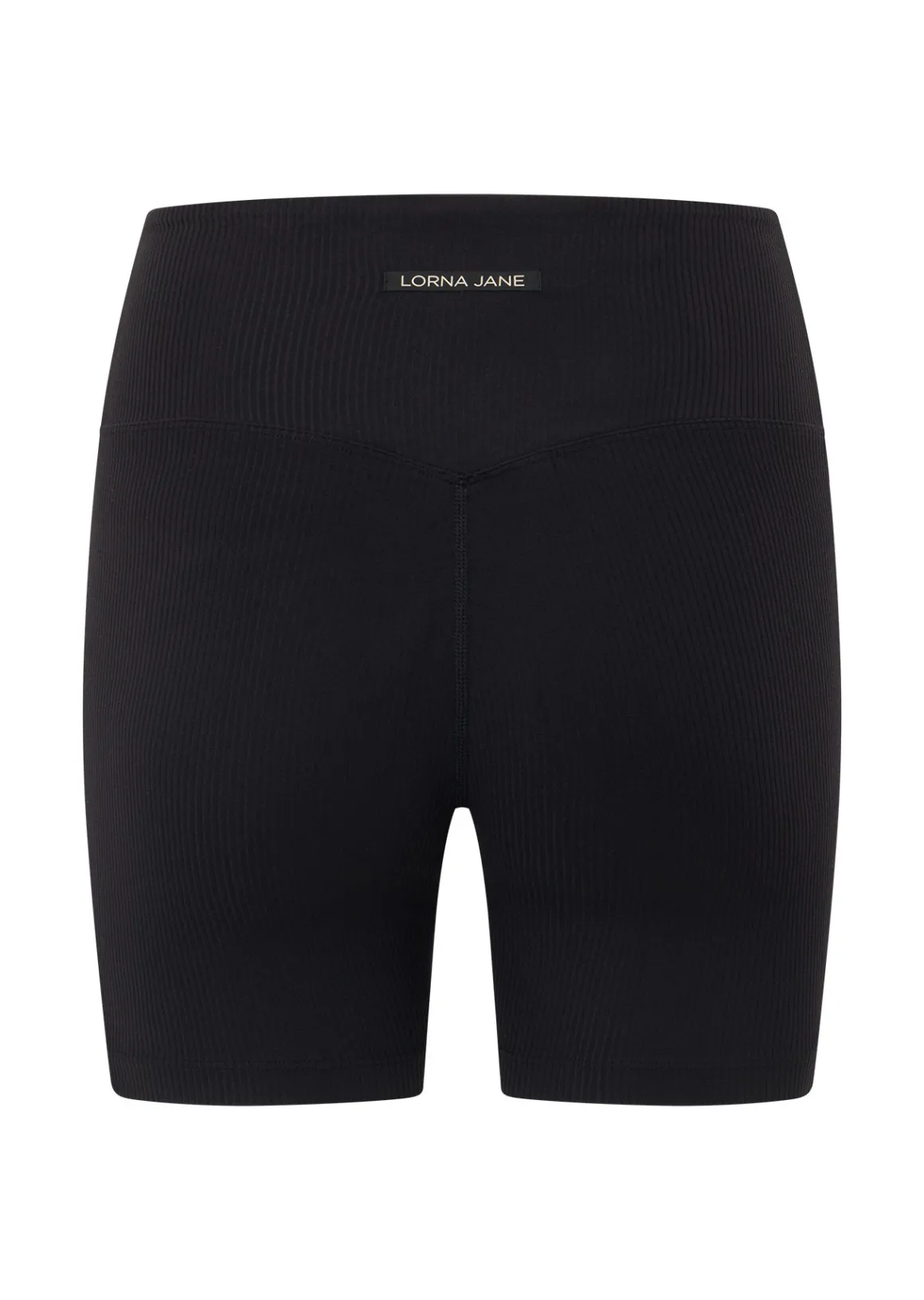 Lorna Jane Second Nature Luxe Rib 12cm Bike Shorts Black New