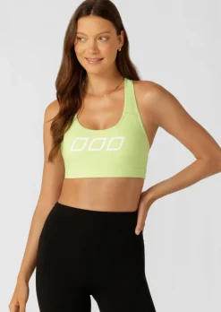 Lorna Jane Skinny Iconic Comfort Sports Bra GlowGreen Outlet