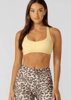 Lorna Jane Sleek Comfort All Day Sports Bra LemonCream Hot