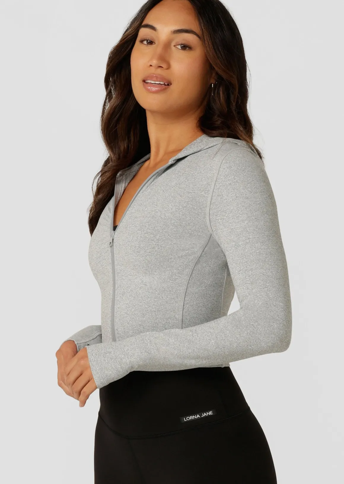 Lorna Jane Soft Touch Warm Up Jacket GreyMarl Hot