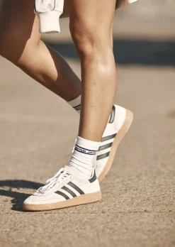 Lorna Jane Sporty Crew Sock White/MidnightBlue New