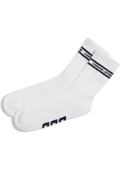 Lorna Jane Sporty Crew Sock White/MidnightBlue New