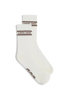 Lorna Jane Sporty Crew Sock Porcelain/Cedar Sale