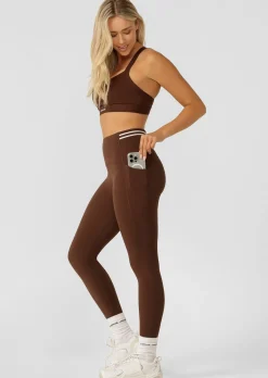 Lorna Jane Stash It All 3 Pocket Ankle Biter Leggings Espresso