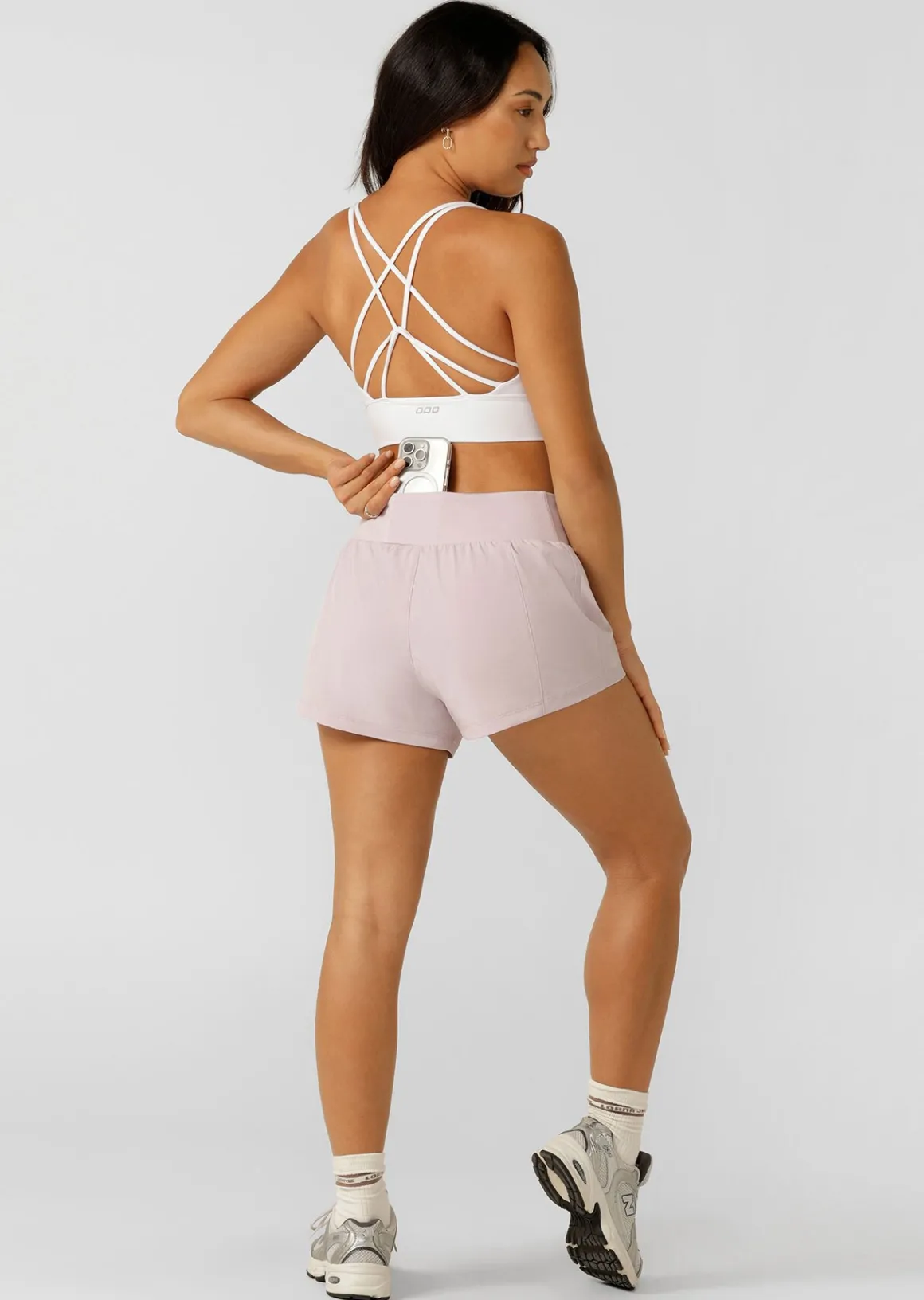 Lorna Jane Stretch & Stride Pocket Run Short PaleOrchidLilac Discount