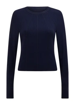 Lorna Jane Striking Active Rib Long Sleeve Top FrenchNavy