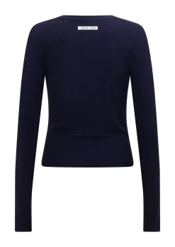 Lorna Jane Striking Active Rib Long Sleeve Top FrenchNavy