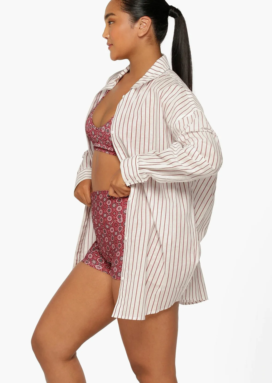Lorna Jane Summer Holiday Overswim Shirt SummerStripe Discount