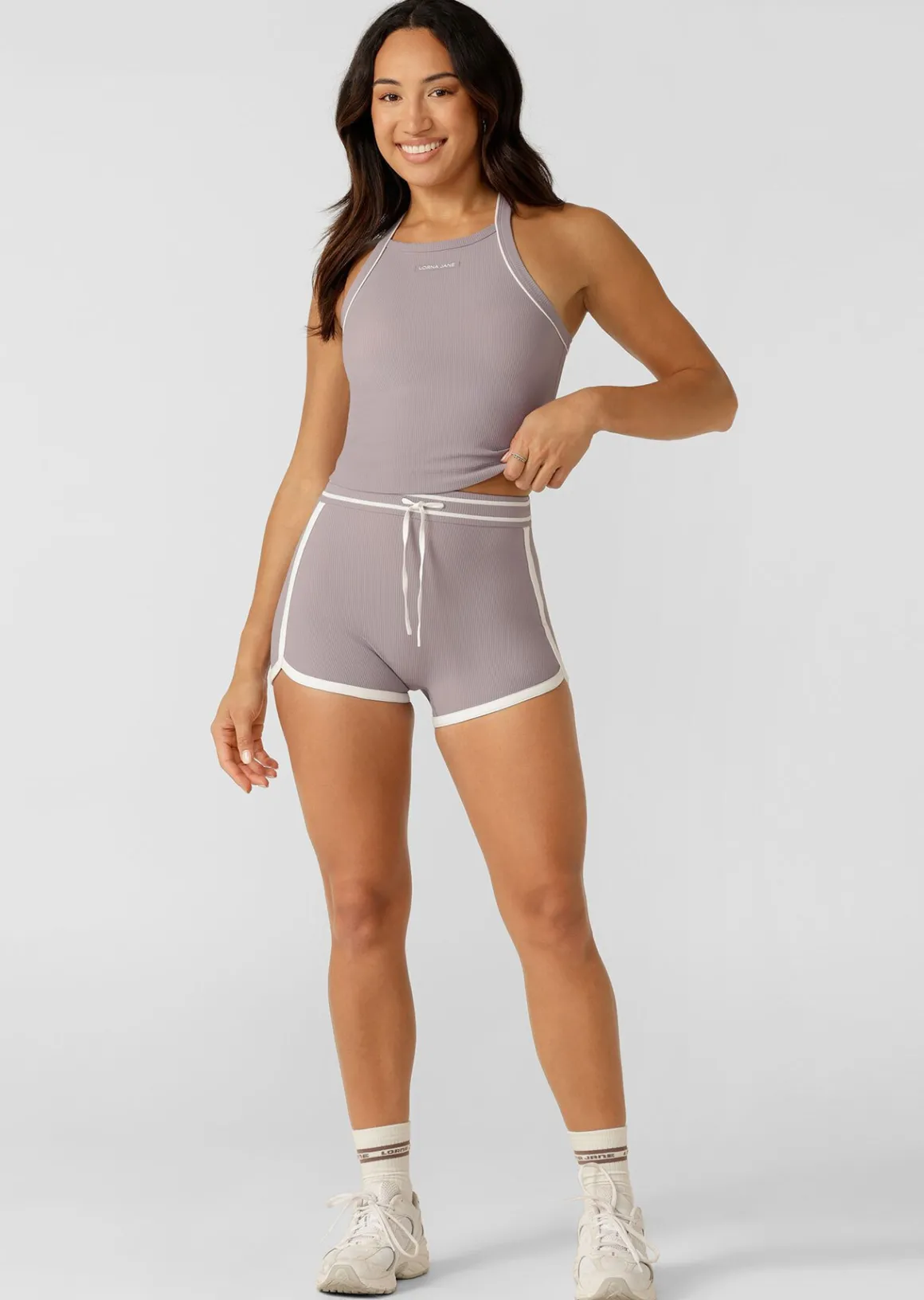 Lorna Jane Sweat To Surf Cheeky Bike Shorts PurpleAsh Discount