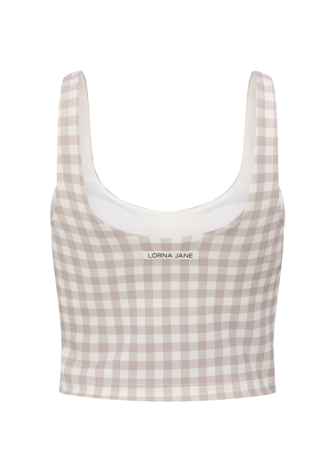Lorna Jane Sweet Gingham Bra Tank Combo LatteRanchGinghamPrint