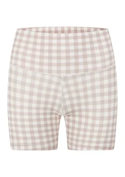 Lorna Jane Sweet Gingham 14cm Bike Shorts LatteRanchGinghamPrint