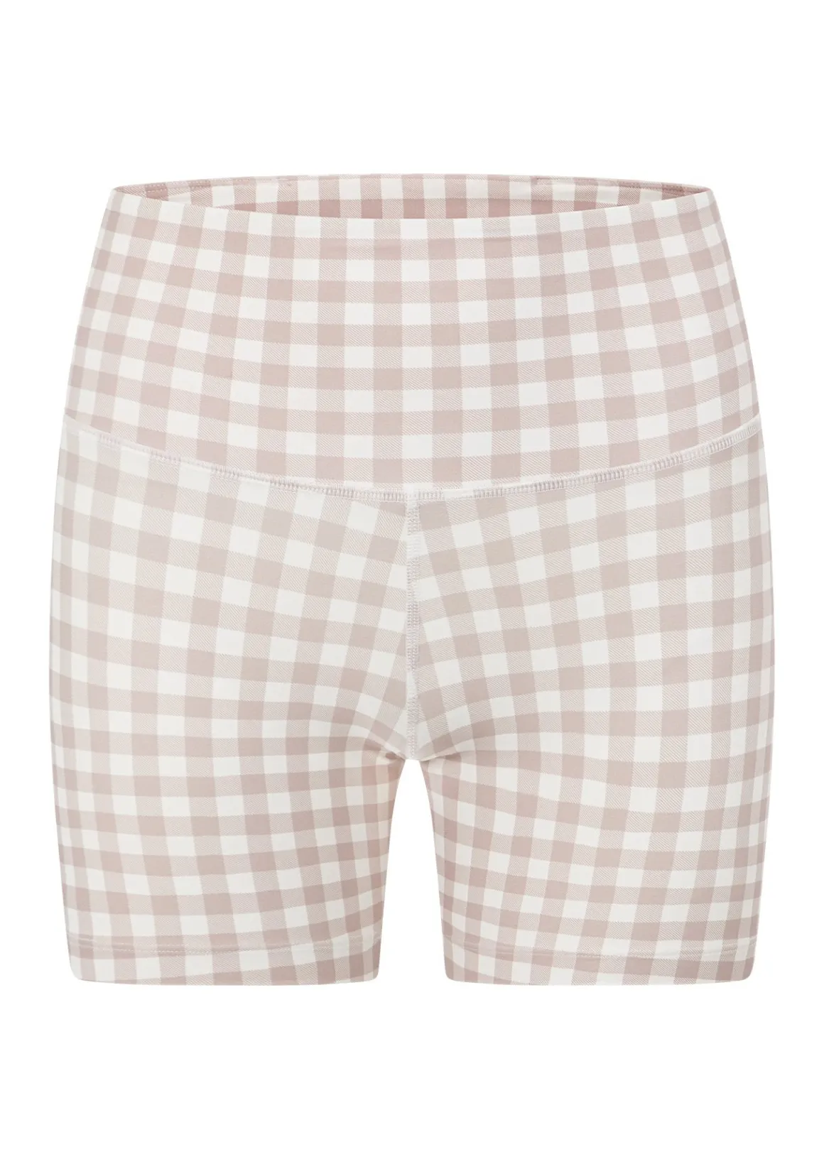 Lorna Jane Sweet Gingham 14cm Bike Shorts LatteRanchGinghamPrint