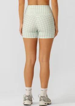 Lorna Jane Sweet Gingham 14cm Bike Shorts SoftMintRanchGinghamPrint Best