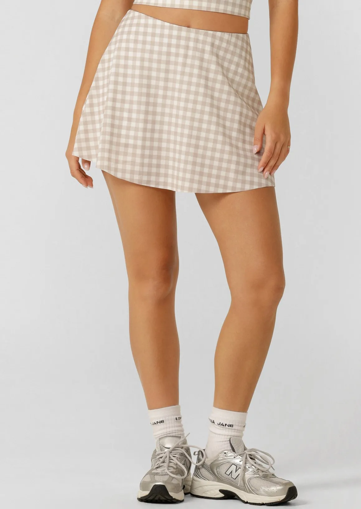Lorna Jane Sweet Gingham Everyday Active Skort LatteRanchGinghamPrint Discount
