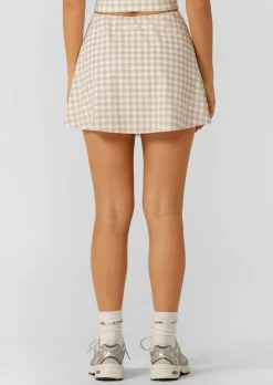 Lorna Jane Sweet Gingham Everyday Active Skort LatteRanchGinghamPrint Discount