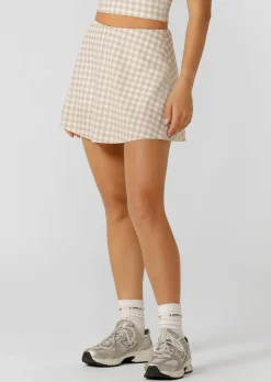 Lorna Jane Sweet Gingham Everyday Active Skort LatteRanchGinghamPrint Discount
