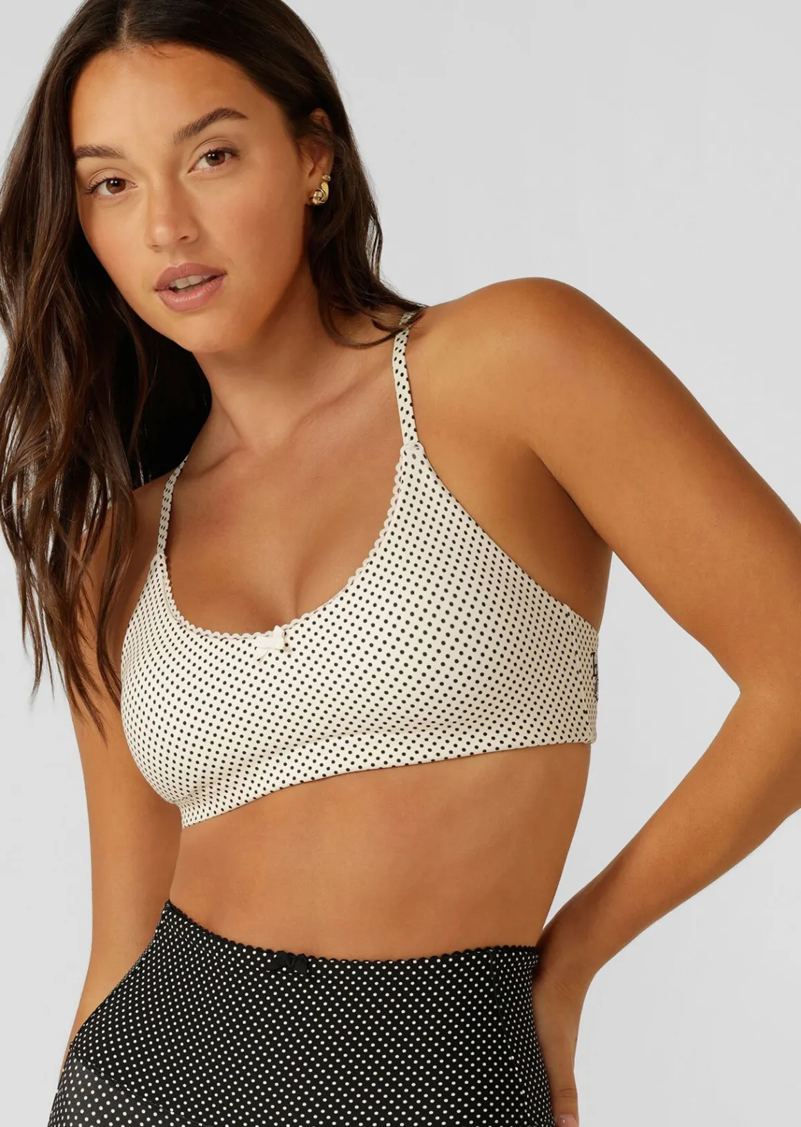 Lorna Jane Sweet Thing Polka Dot Sports Bra MiniDotCreamPrint Sale