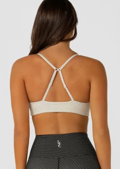 Lorna Jane Sweet Thing Polka Dot Sports Bra MiniDotCreamPrint Sale