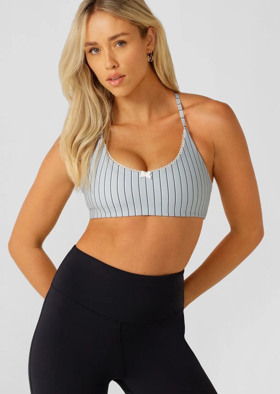 Lorna Jane Sweet Thing Stripe All Day Sports Bra BlueStripe Outlet