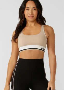 Lorna Jane Tempo Maximum Support Sports Bra Latte New