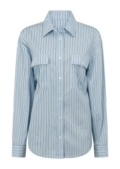 Lorna Jane Tie Back Shirt GlacierBlueStripe Hot