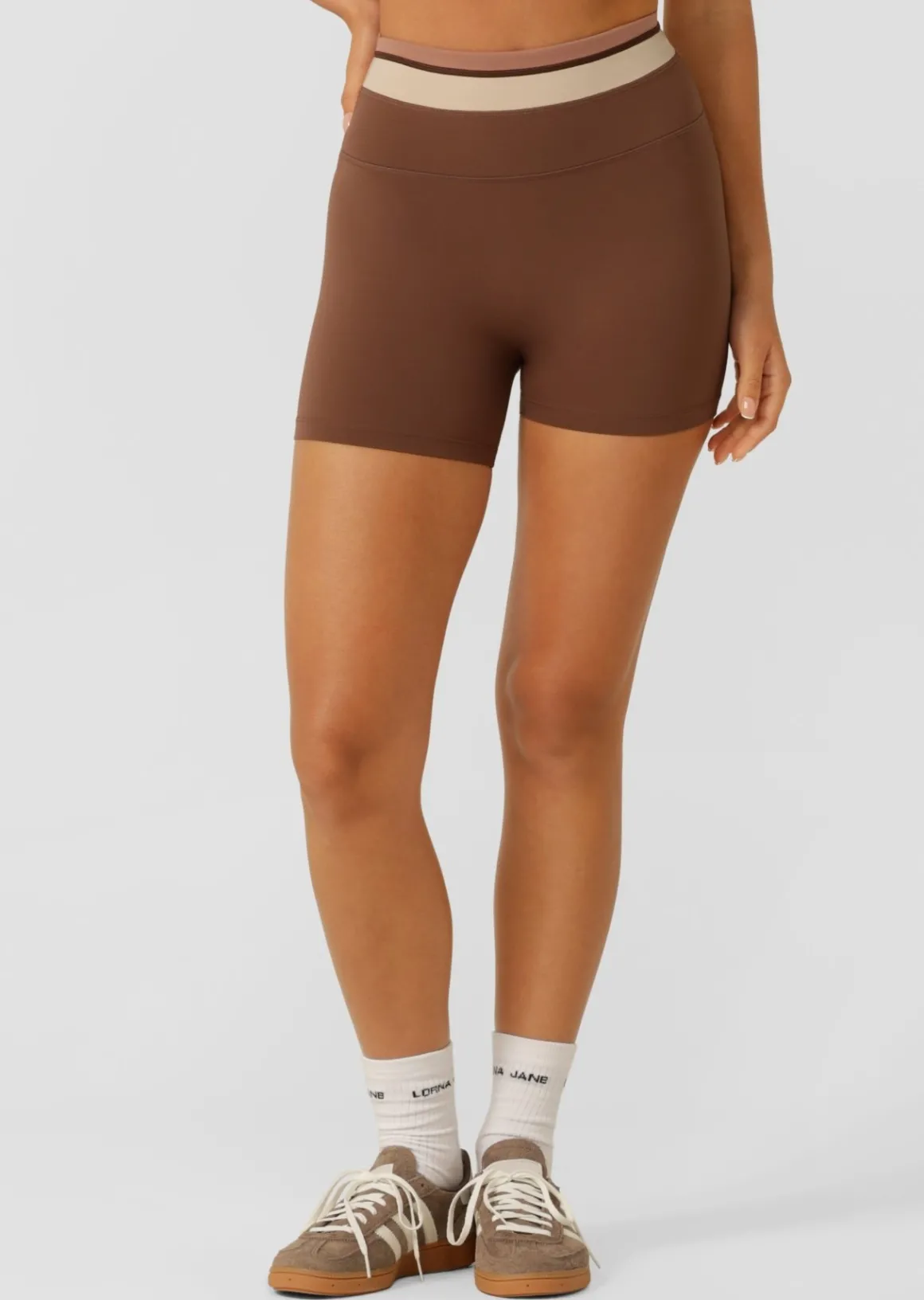 Lorna Jane Tone On Tone 12cm Bike Shorts NeutralMulti Clearance