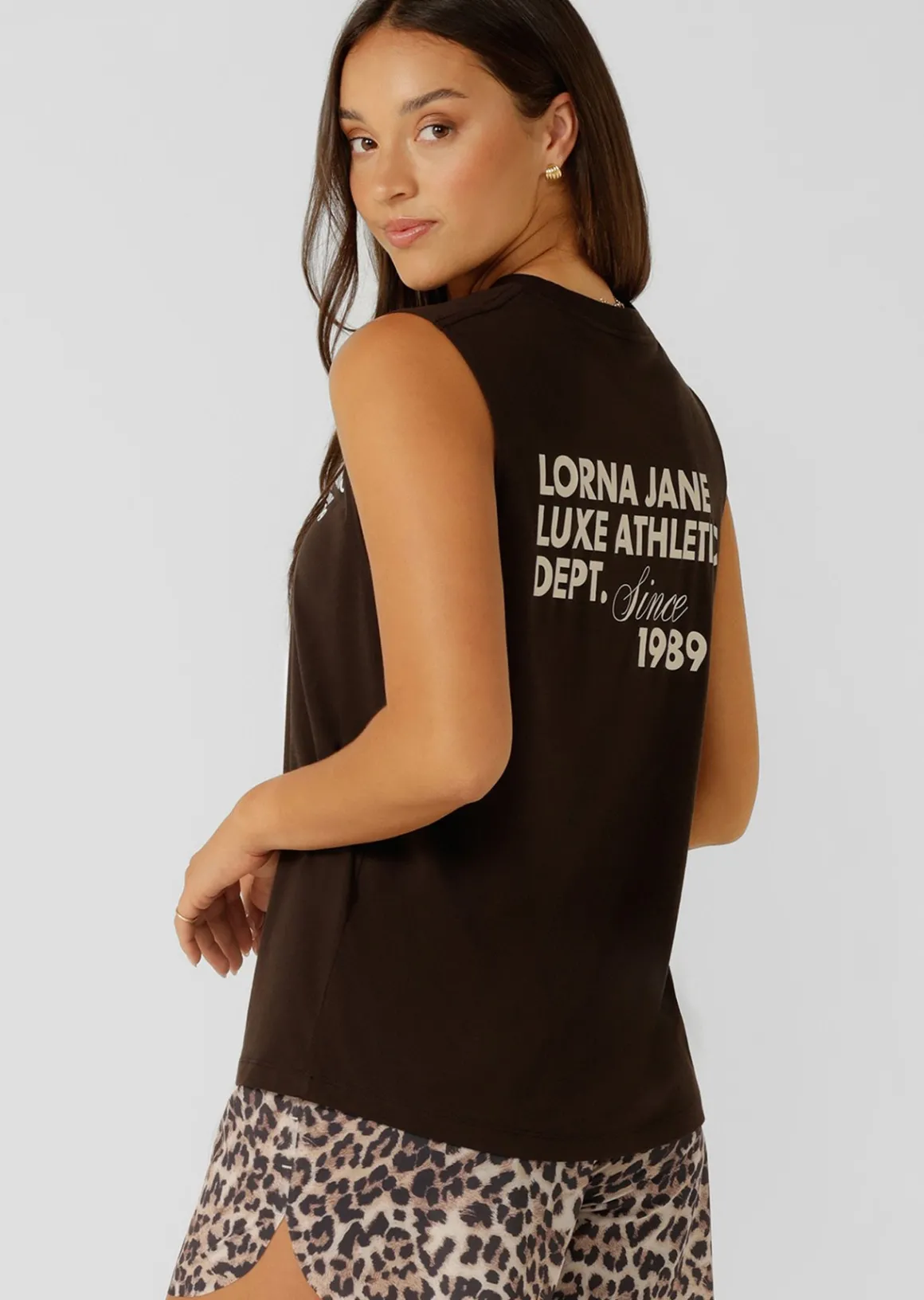 Lorna Jane Track Star Muscle Tank Volcano