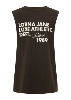 Lorna Jane Track Star Muscle Tank Volcano