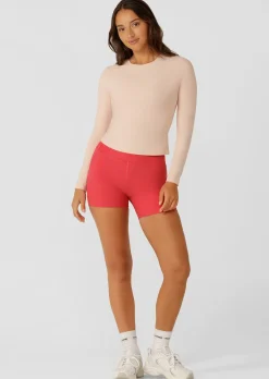 Lorna Jane Ultimate Comfort Long Sleeve Rib Top DarkDustyPink Hot