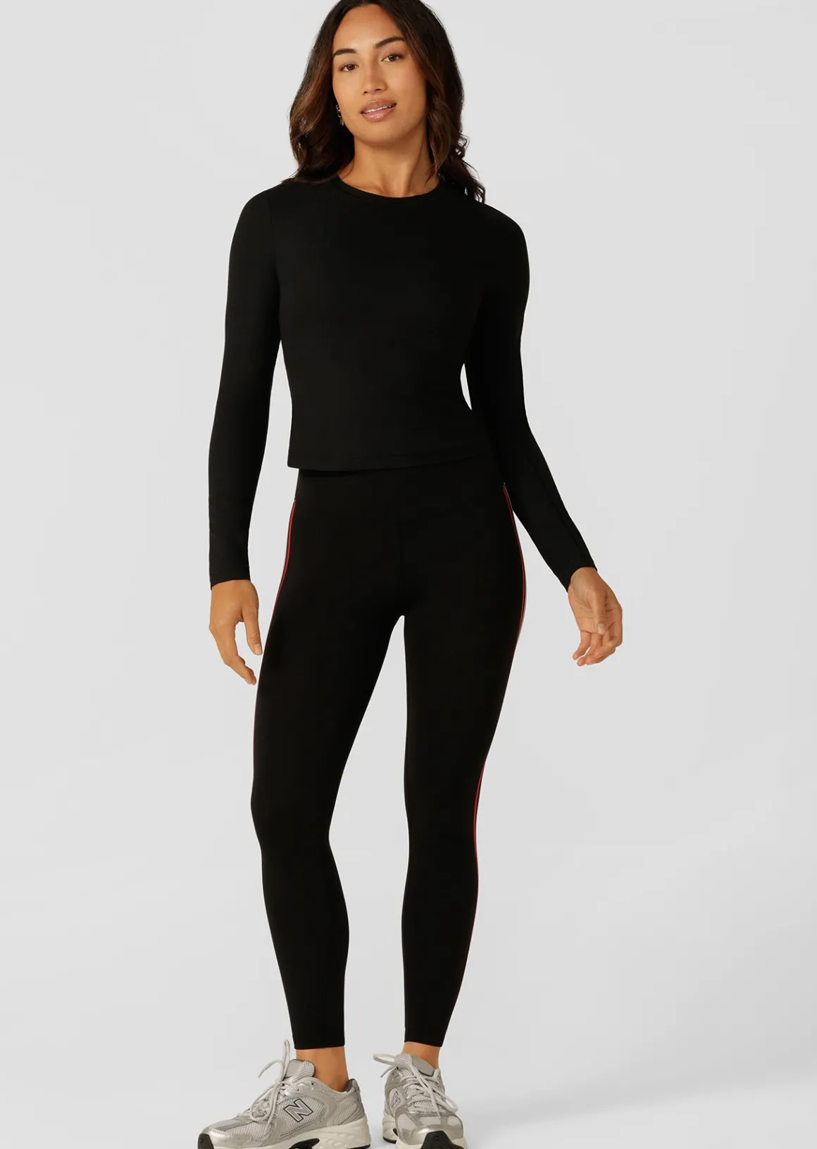 Lorna Jane Ultimate Comfort Long Sleeve Rib Top Black New
