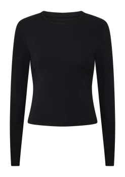 Lorna Jane Ultimate Comfort Long Sleeve Rib Top Black New