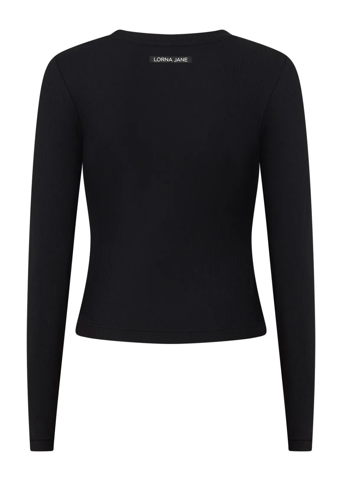 Lorna Jane Ultimate Comfort Long Sleeve Rib Top Black New