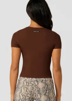Lorna Jane Ultimate Comfort Rib T-Shirt Espresso Hot