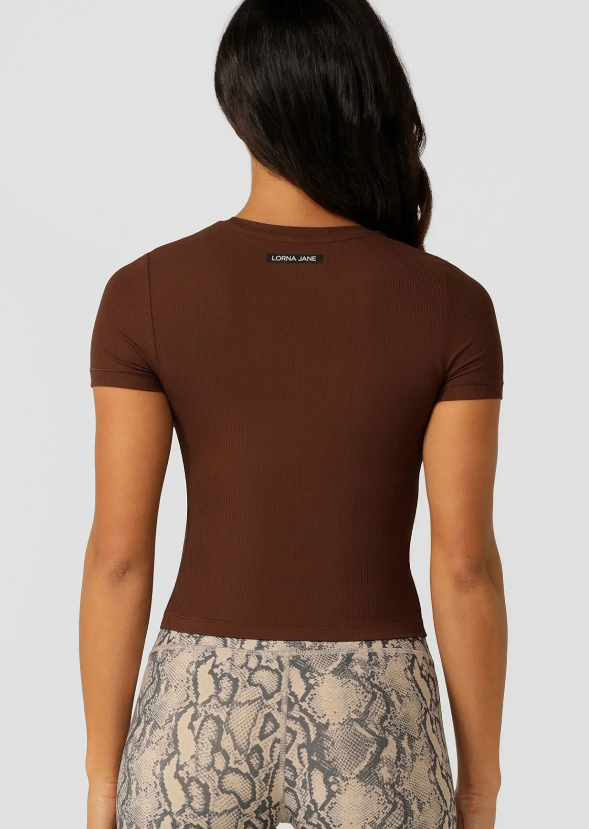 Lorna Jane Ultimate Comfort Rib T-Shirt Espresso Hot