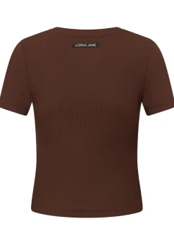 Lorna Jane Ultimate Comfort Rib T-Shirt Espresso Hot
