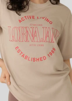 Lorna Jane Ultimate Weekender Relaxed T-Shirt Latte Discount