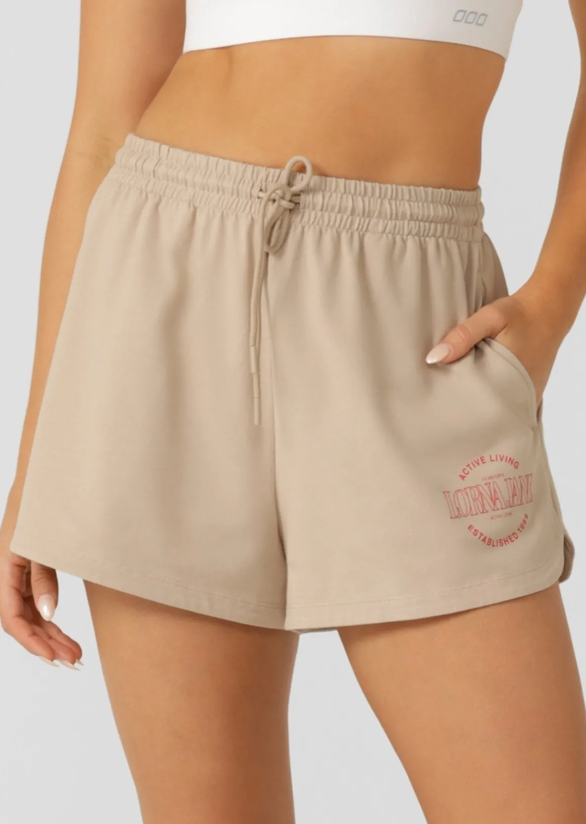 Lorna Jane Ultimate Weekender Shorts Latte New