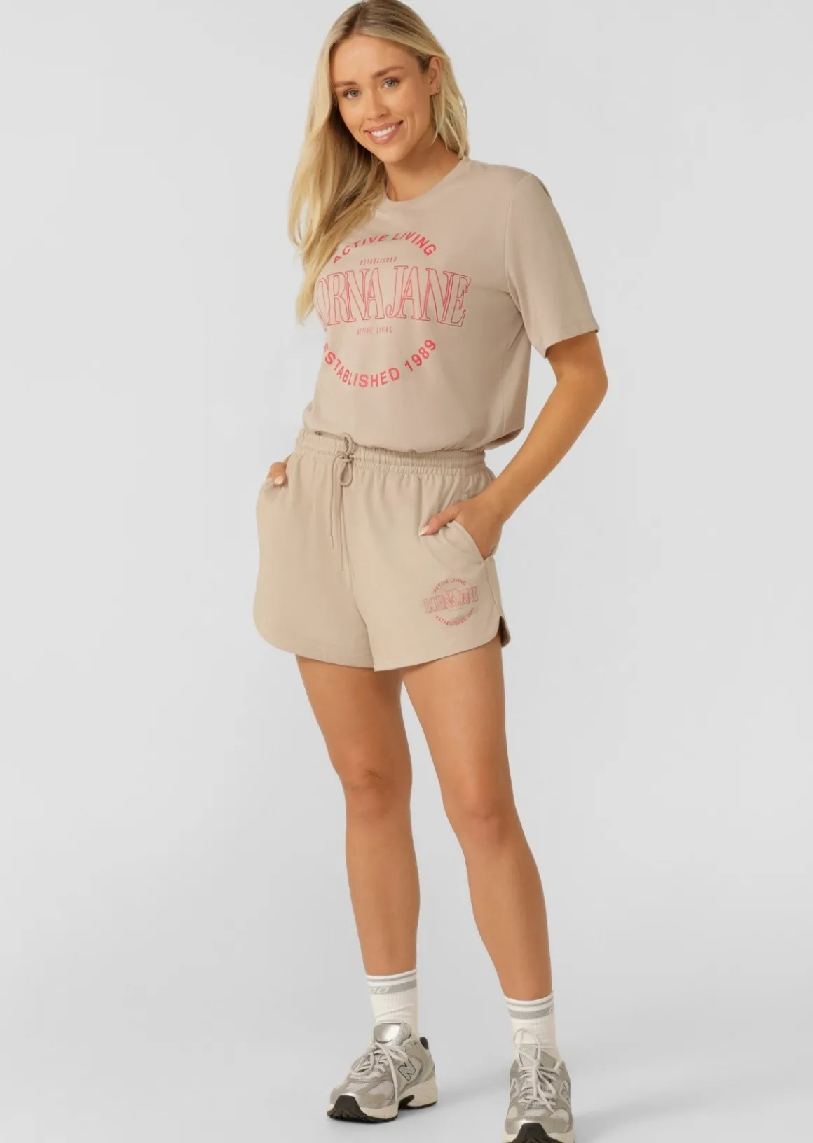 Lorna Jane Ultimate Weekender Shorts Latte New