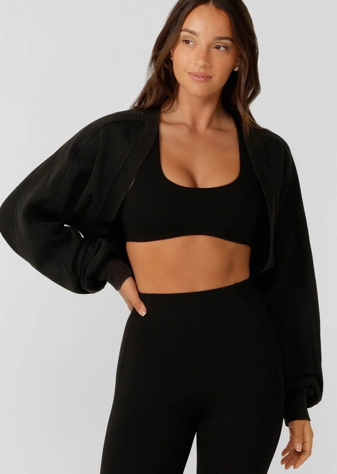 Lorna Jane Warm Up Shrug WashedBlack New