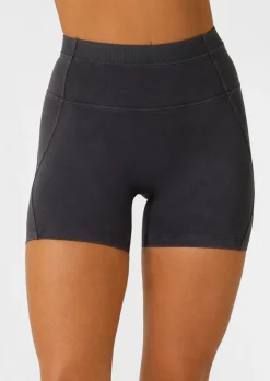 Lorna Jane Weekender Washed 12cm Pocket Bike Short WashedMidnightBlue
