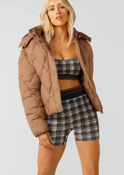 Lorna Jane Winter Warmth Recycled Puffer Jacket Cedar New